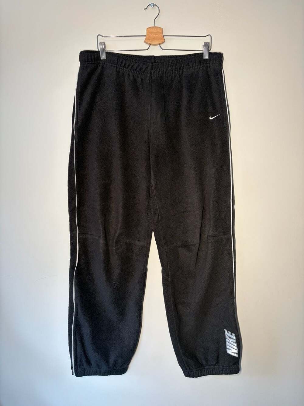 Vintage Nike Fleece Baggy Track Pants Black Medium